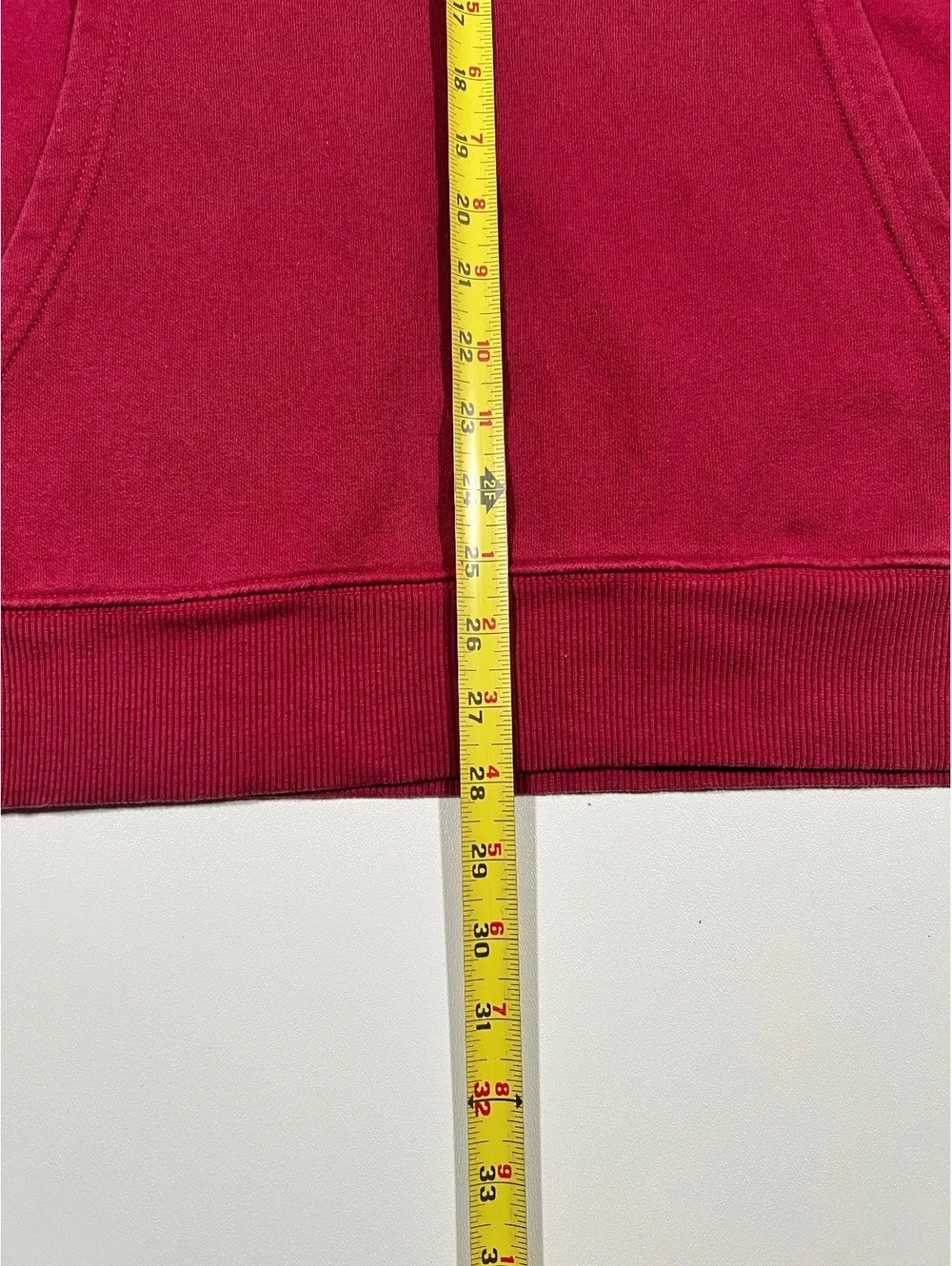 The North Face Maroon Pullover Hoodie Men's Large Orange Logo Sweatshirt
